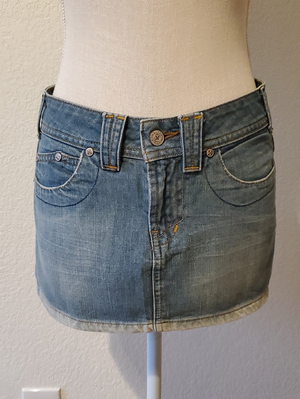 Blue Asphalt Light Blue Denim Mini Skirt